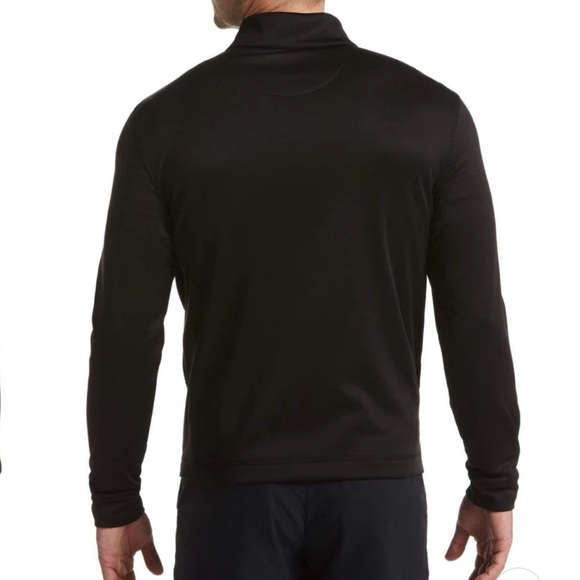New Men’s Callaway Opti Dri Caviar Black 1/4 Zip Ribbed Mock Pullover Sz L UPF50 - Picture 2 of 10